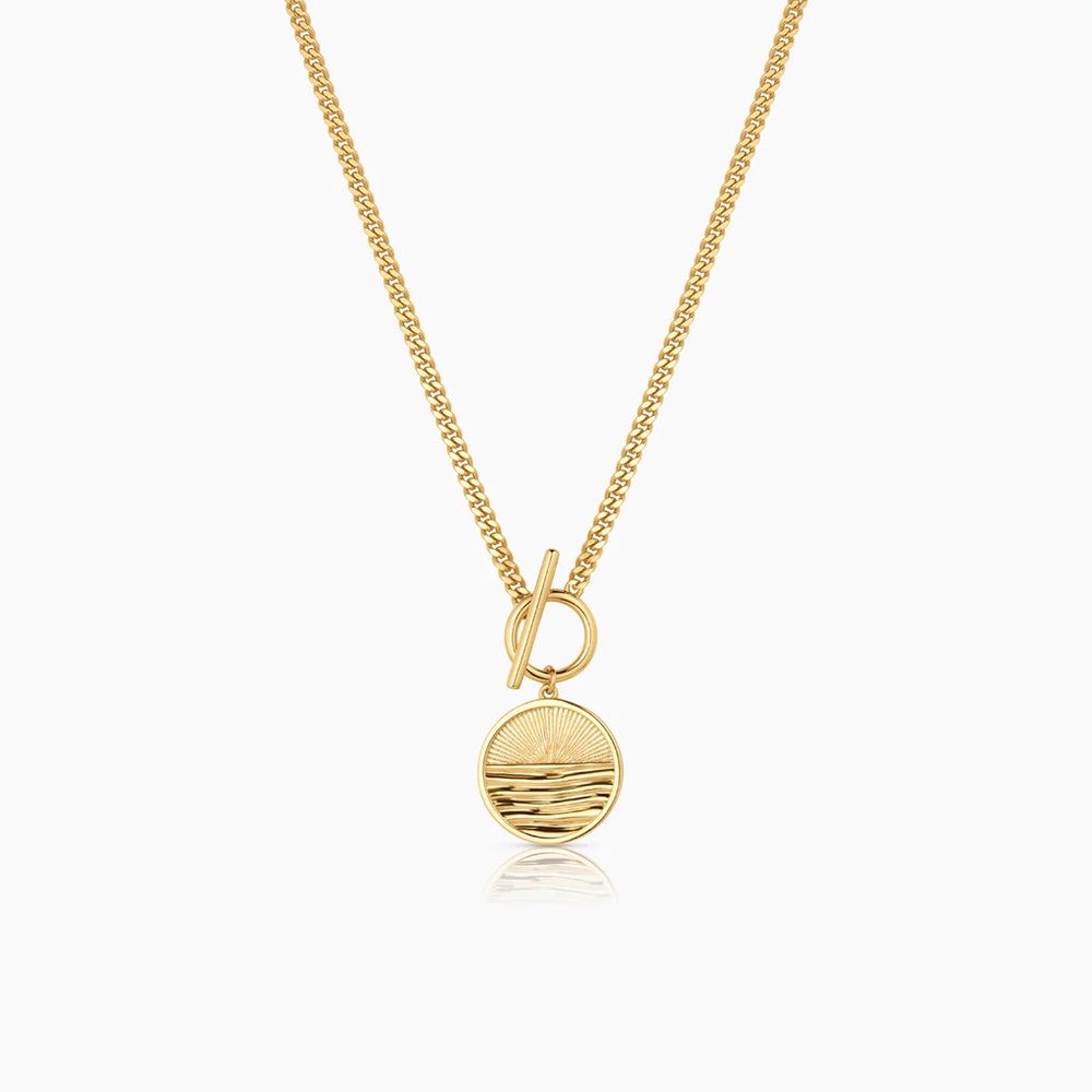 NBD X THATCH SOLANA Coin Toggle Necklace gold sunset California bohemian beach